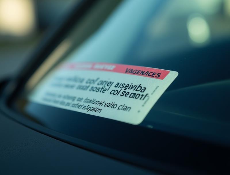 Close-up of an official Austrian vignette sticker affixed to a car windshield, indicating valid toll payment.